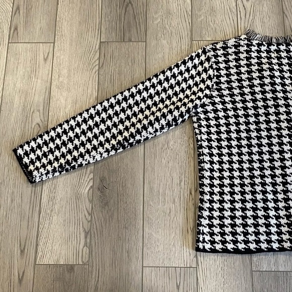 Worthington Sweater Blazer Women’s Size Medium Houndstooth Stretch Fit Jacket - Picture 9 of 15